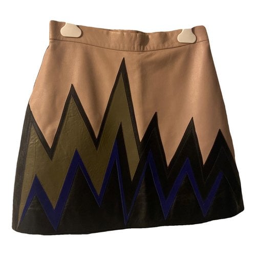 Pre-owned Emilio Pucci Leather Mini Skirt In Pink