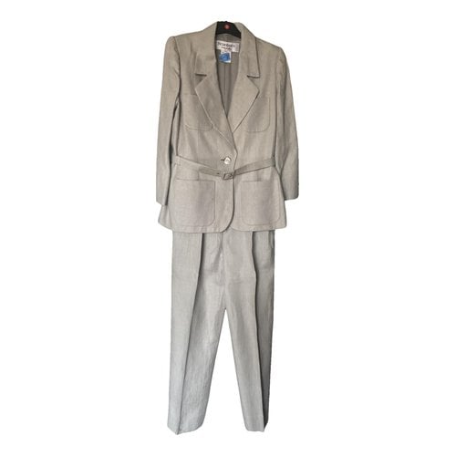 Pre-owned Saint Laurent Linen Trousers In Grey