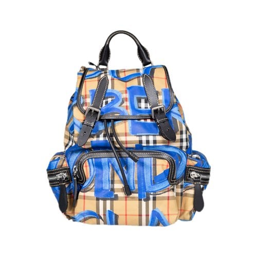 Pre-owned Burberry The Rucksack Cloth Backpack In Blue