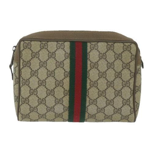 Pre-owned Gucci Ophidia Cloth Clutch Bag In Beige