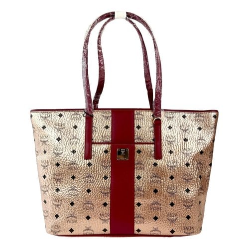 Pre-owned Mcm Cloth Tote In Gold
