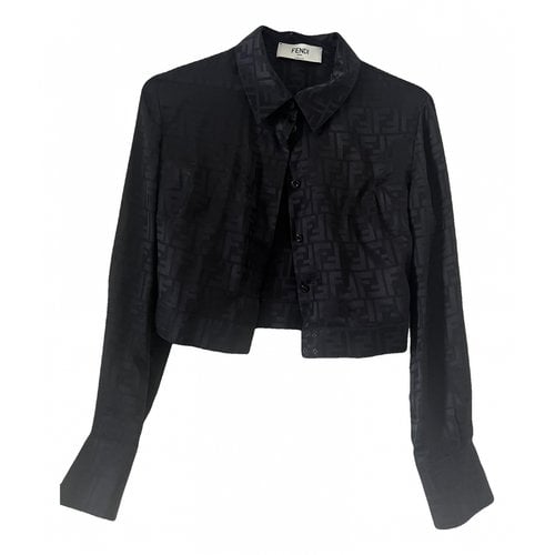 Pre-owned Fendi Silk Blouse In Black