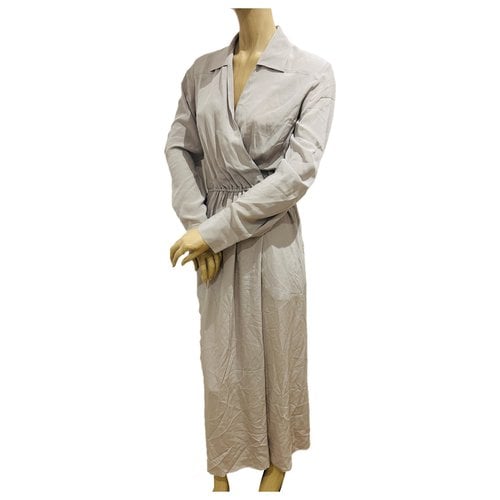 Pre-owned Raey Silk Maxi Dress In Grey