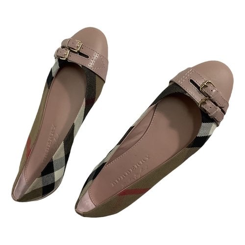 Pre-owned Burberry Cloth Ballet Flats In Pink
