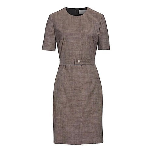 Pre-owned Hugo Boss Wool Mid-length Dress In Brown