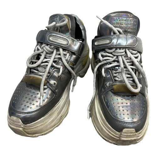 Pre-owned Maison Margiela Leather Trainers In Metallic