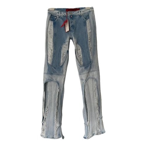 Pre-owned 032c Straight Jeans In Blue