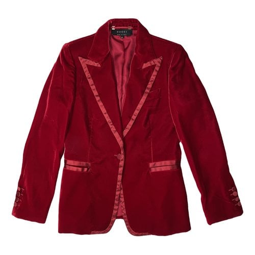 Pre-owned Gucci Velvet Blazer In Red