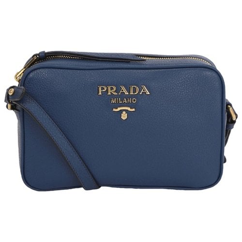 Pre-owned Prada Saffiano Leather Crossbody Bag In Blue