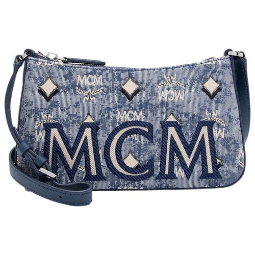 Pre-owned Mcm Cloth Crossbody Bag In Blue