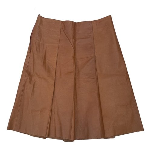 Pre-owned Prada Leather Mid-length Skirt In Other