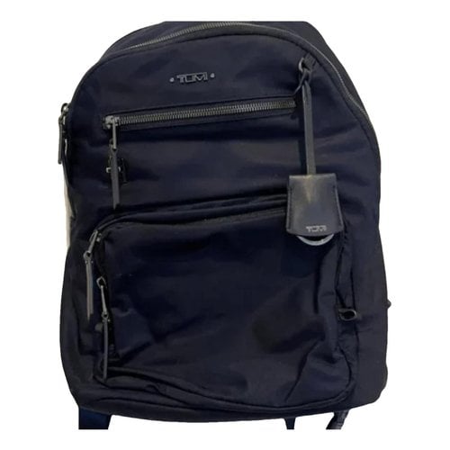 Pre-owned Tumi Cloth Backpack In Blue