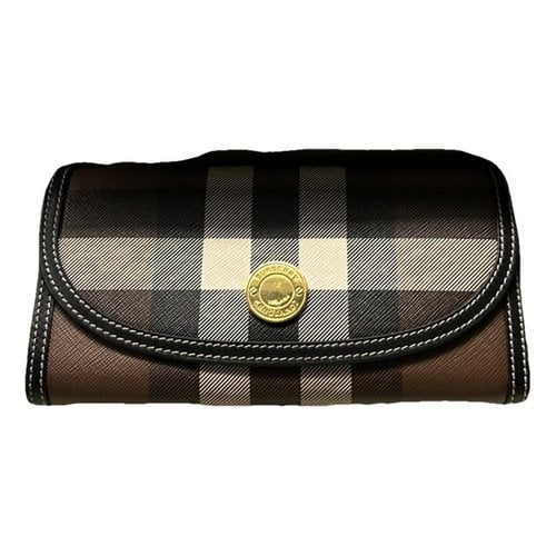 Pre-owned Burberry Cloth Wallet In Brown
