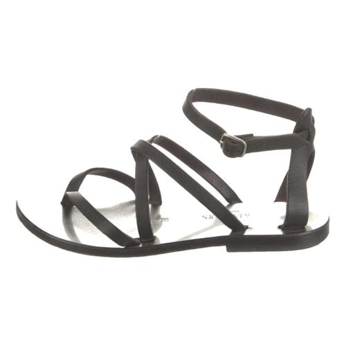 Pre-owned Kjacques Leather Sandal In Anthracite