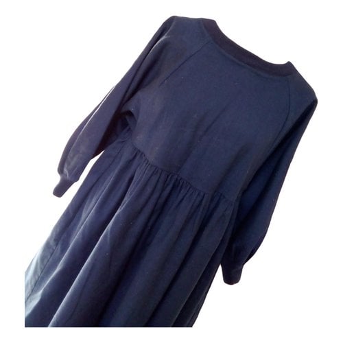Pre-owned Semicouture Wool Mid-length Dress In Blue
