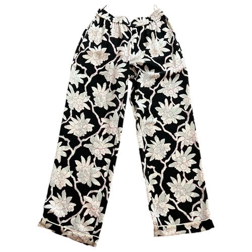 Pre-owned Valentino Silk Large Pants In White