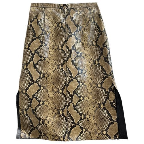 Pre-owned N°21 Leather Mid-length Skirt In Camel
