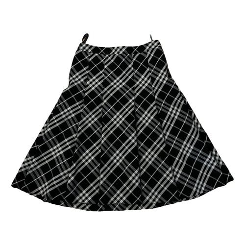 Pre-owned Burberry Wool Mini Skirt In Black