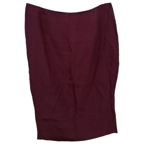 Pre-owned Trussardi Wool Mid-length Skirt In Burgundy
