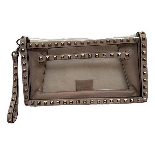 Pre-owned Valentino Garavani Rockstud Leather Clutch Bag In Other