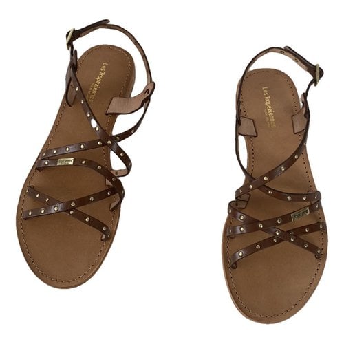 Pre-owned Les Tropeziennes Leather Sandal In Brown