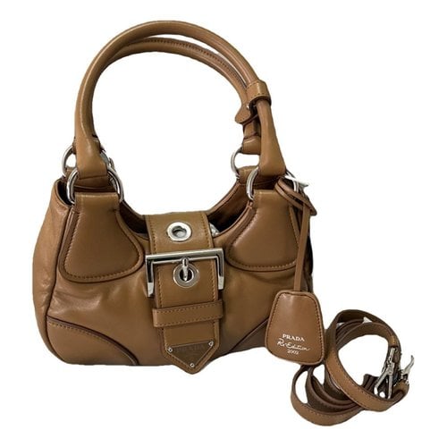 Pre-owned Prada Moon Leather Crossbody Bag In Brown