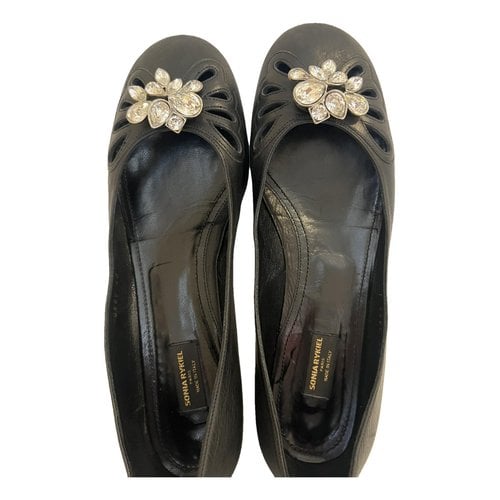 Pre-owned Sonia By Sonia Rykiel Leather Flats In Black