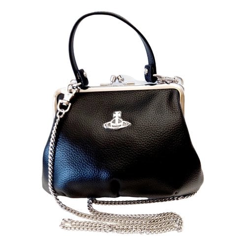 Pre-owned Vivienne Westwood Vegan Leather Clutch Bag In Black