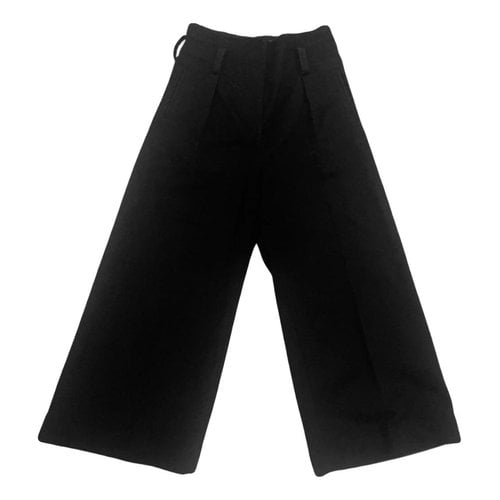 Pre-owned Loewe Wool Large Pants In Black