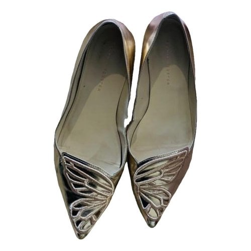 Pre-owned Sophia Webster Patent Leather Flats In Gold