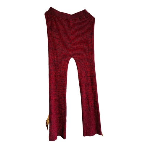 Pre-owned Anna Quan Trousers In Burgundy
