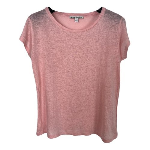 Pre-owned Acne Studios Linen T-shirt In Pink