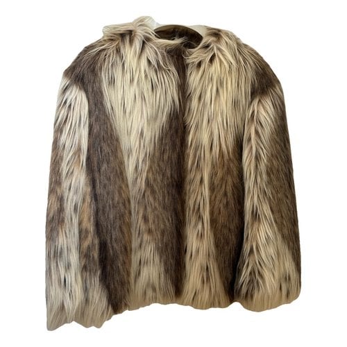 Pre-owned Prada Faux Fur Jacket In Brown