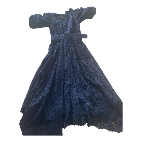 Pre-owned Costarellos Lace Mid-length Dress In Blue