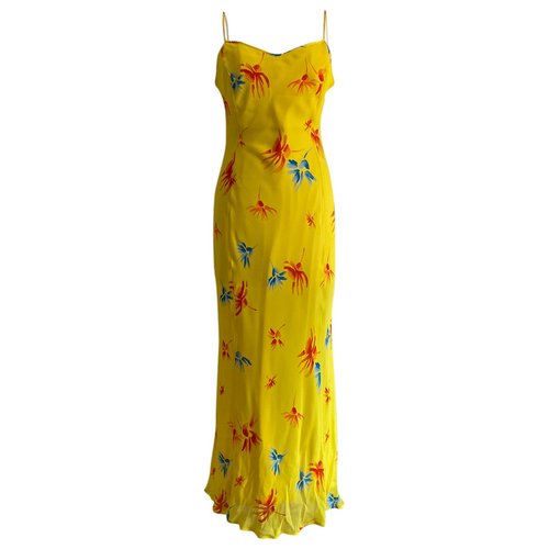 Pre-owned Versace Silk Maxi Dress In Multicolour
