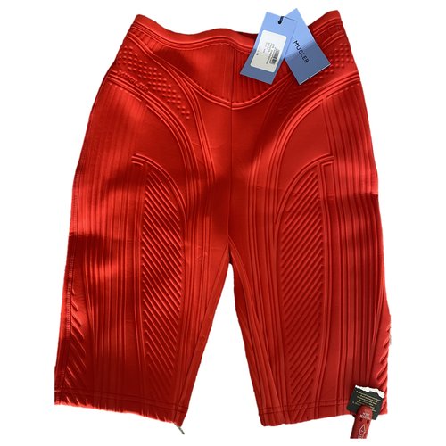 Pre-owned Mugler Straight Pants In Red
