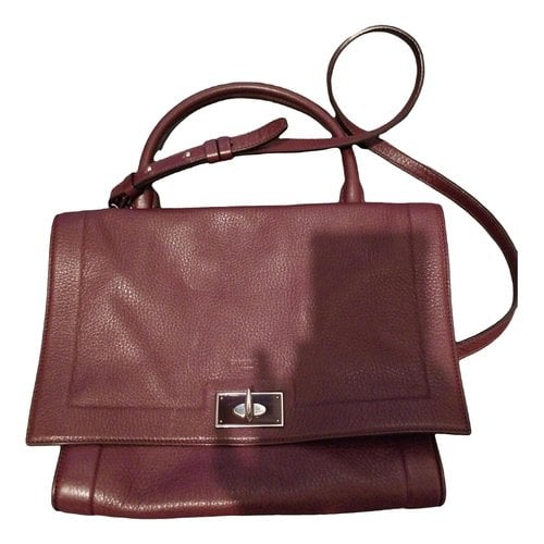 Pre-owned Givenchy Shark Leather Handbag In Burgundy