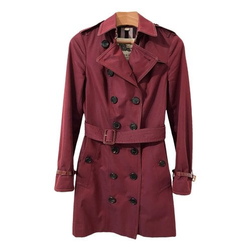 Pre-owned Burberry Kensington Trench Coat In Purple
