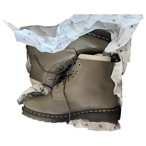Pre-owned Dr. Martens' 101 (6 Eye) Leather Boots In Green