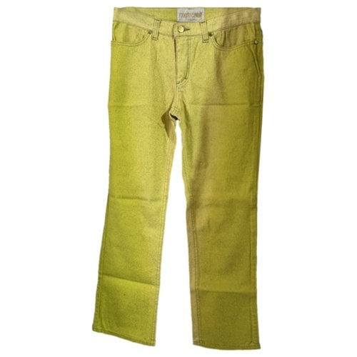 Pre-owned Roberto Cavalli Trousers In Yellow