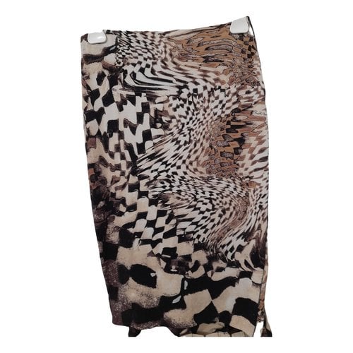 Pre-owned Roberto Cavalli Wool Mid-length Skirt In Beige