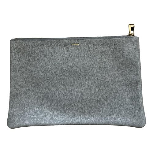Pre-owned Jil Sander Leather Clutch Bag In Grey