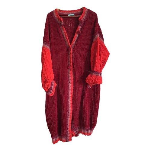 Pre-owned Rose Carmine Wool Coat In Burgundy