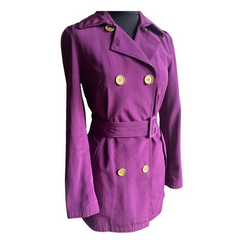 Pre-owned Armani Exchange Trench Coat In Purple