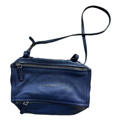 Pre-owned Givenchy Pandora Leather Crossbody Bag In Blue