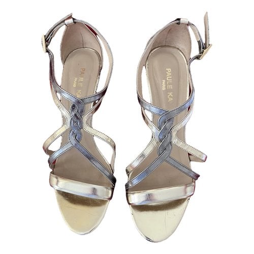 Pre-owned Paule Ka Leather Sandals In Gold
