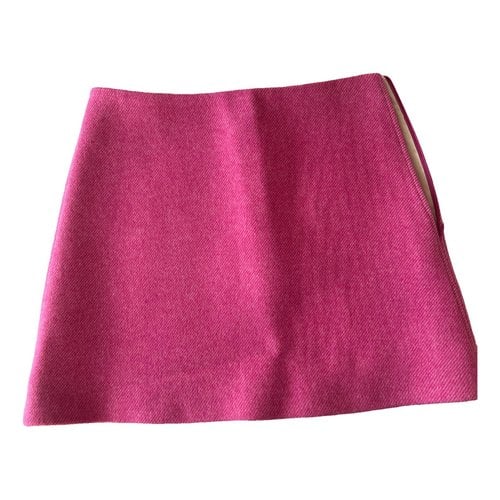 Pre-owned Ganni Wool Mid-length Skirt In Pink