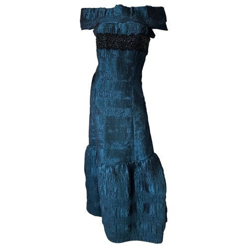 Pre-owned Christian Lacroix Silk Maxi Dress In Blue