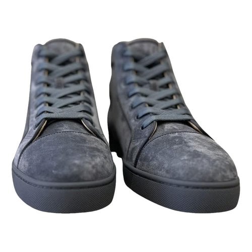 Pre-owned Christian Louboutin Louis High Trainers In Grey