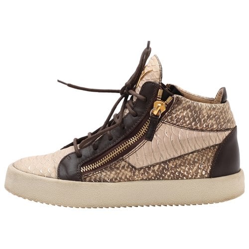 Pre-owned Giuseppe Zanotti Leather Trainers In Brown